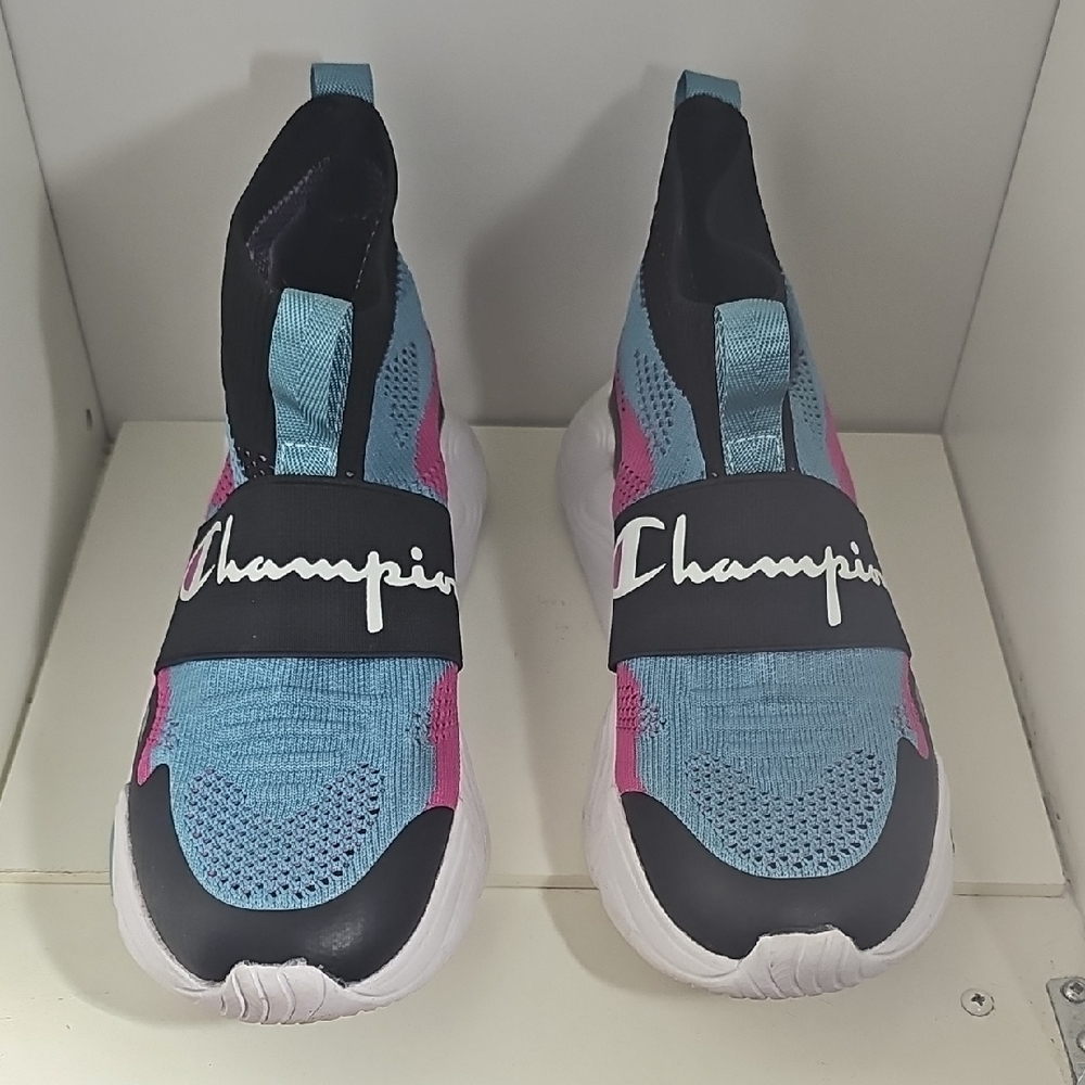 Champion Black and Blue Slip-On Sneakers